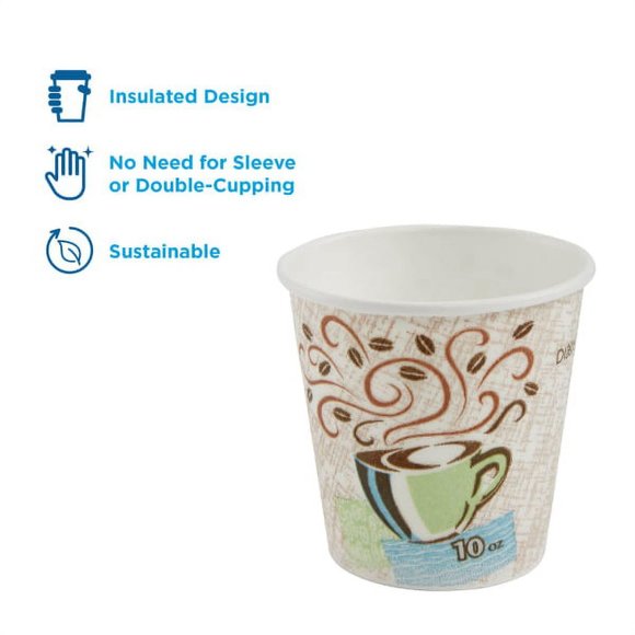 Dixie® PerfecTouch® 10 oz. Insulated Paper Hot Coffee Cup, 5310DX, 500 Cups - Picture 7 of 15